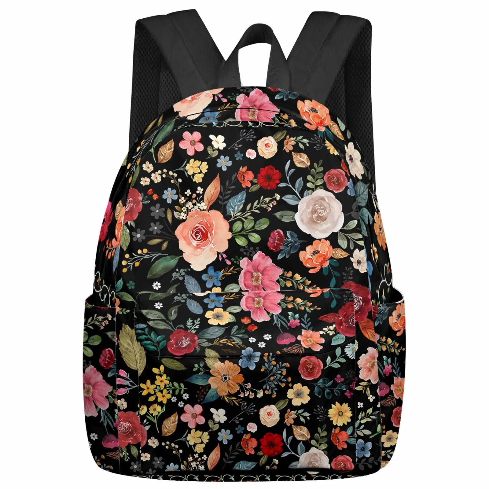 

Watercolor Flowers Leaves Countryside Large Capacity Backpack Men Laptop Bags High School Teen College Girl Student Mochila