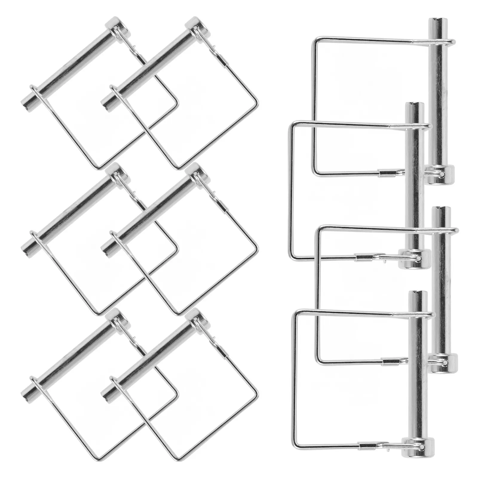 Locking Hitch Pins 10Pcs Square Spring Steel Heavy Duty Trailer RV Receiver Towing Pin Set