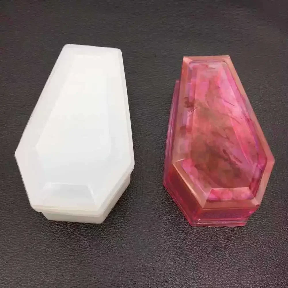 Halloween Resin Silicone Molds, Resin Coffin Molds Storage Box Molds, Halloween Decorative Casting Mold for Halloween Theme DIY