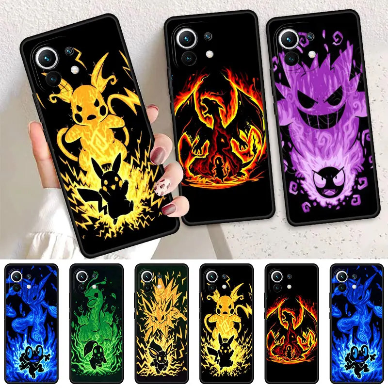 Case For Xiaomi Mi Poco X3 NFC 11T Pro 11 Lite X5 X4 12 M3 10T 12T M5 F5 F3 F1 C40 13 Soft Phone Cover Pokemon Cool Pikachu