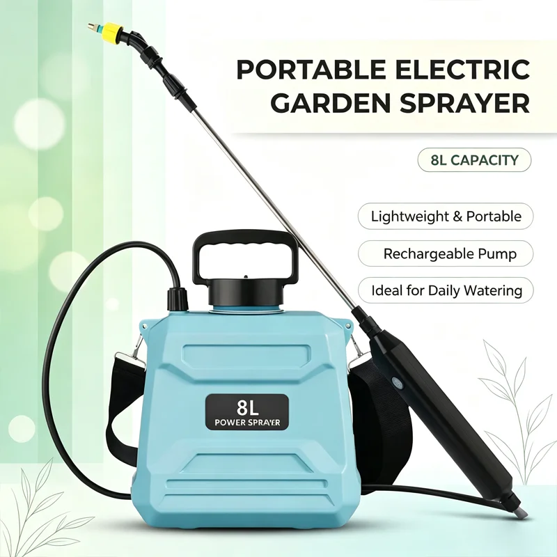 8L Electric Sprayer Portable Agricultural Sprayer for Home High-Pressure Pesticide Sprayer Garden Watering Flower Mist Machine