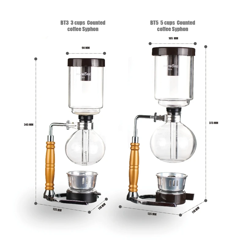 Japanese Style Barista Coffee Siphon Maker Replacement Tea Syphon Vacuum Pot Borosilicate Glass Coffee Machine Filter