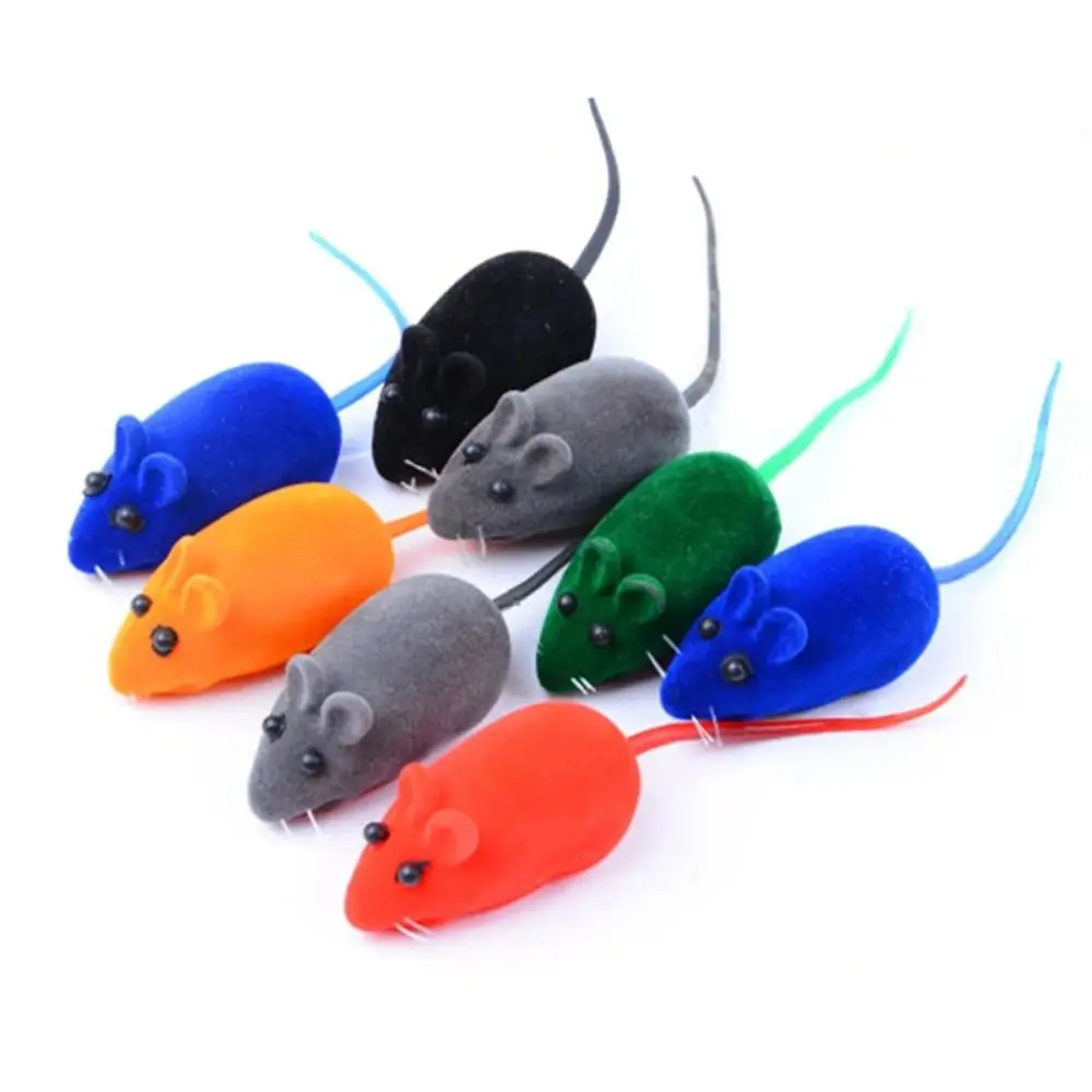 Rubber Cat Toy New Sound Mouse Model Kitten Interactive Toy Playing Teasing Plush Cat Teaser Toy Pet