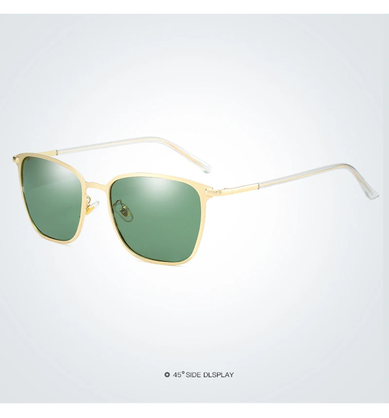 Klassische Quadratische Polarisierte Sonnenbrille Männer Luxus Metall Rechteck Sonnenbrille Männlich Vintage Nachtsicht Driving Shades UV400 – Detail 12