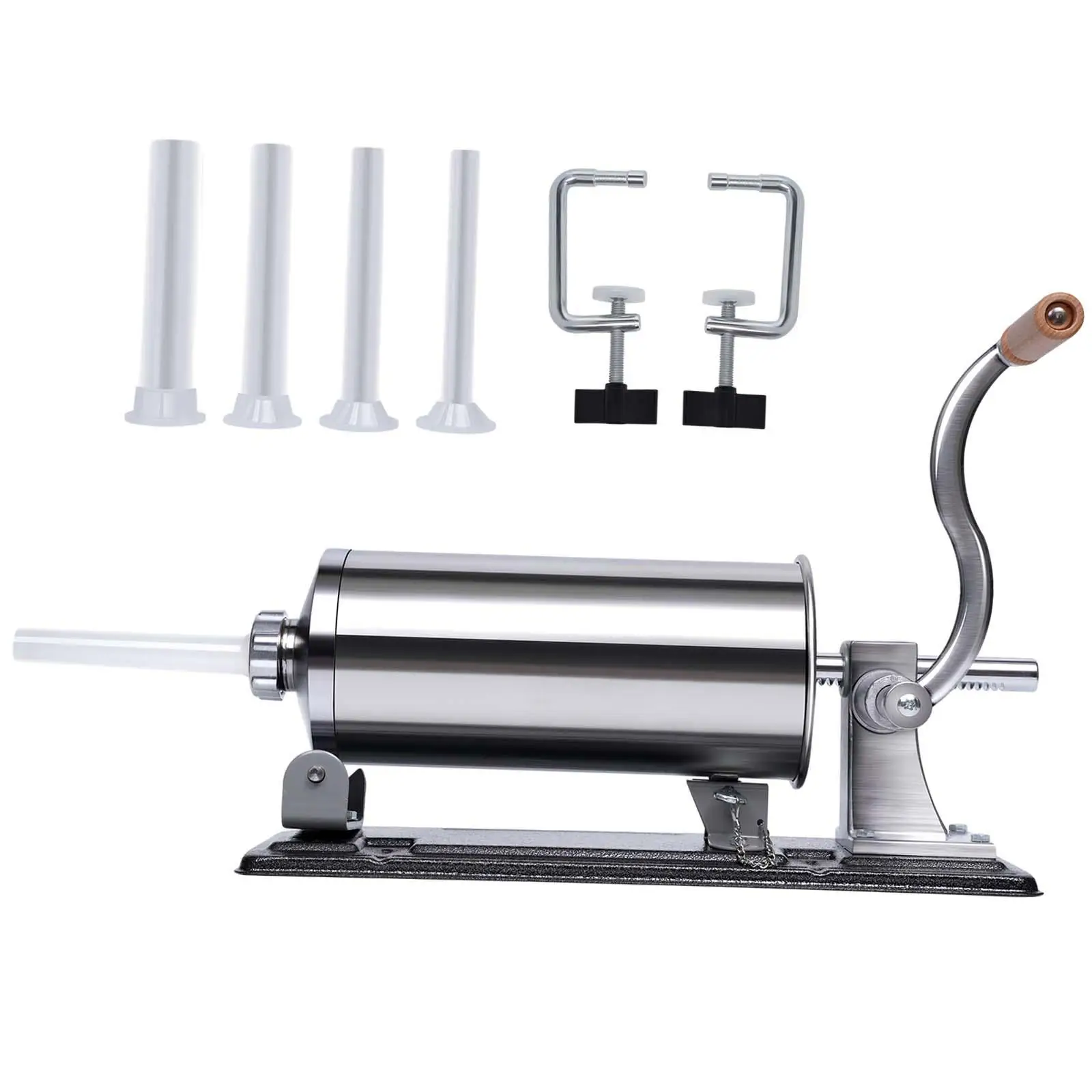 Stainless Steel Meat Grinder with 4 Size Professional Filling Nozzles Attachment Sausage Stuffer for Sausage Household Hot Dogs