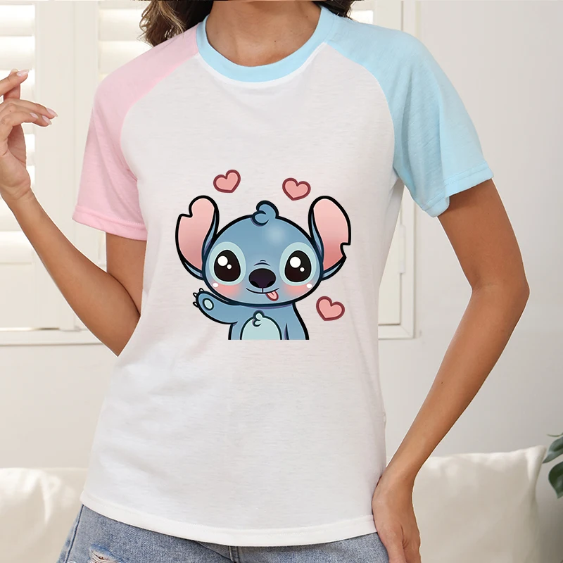 

Ladies Y2k t-Shirt Custom Personalized T-shirt Cartoon Clothes Trends Disney Mickey Minnie Tees Woman Clothing Short Sleeve Tops