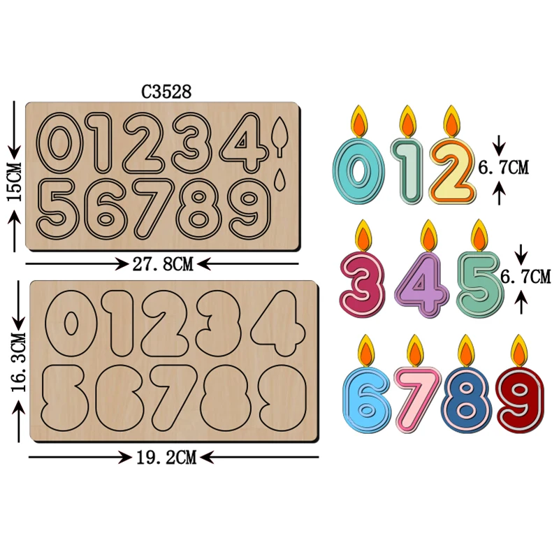 

New Birthday number Wooden die Scrapbooking Cutting Dies C3528