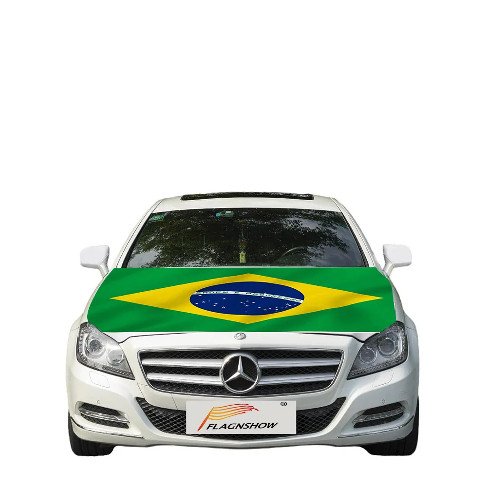 Flagnshow Free Size stretch fabric  Brazil Flag car cover