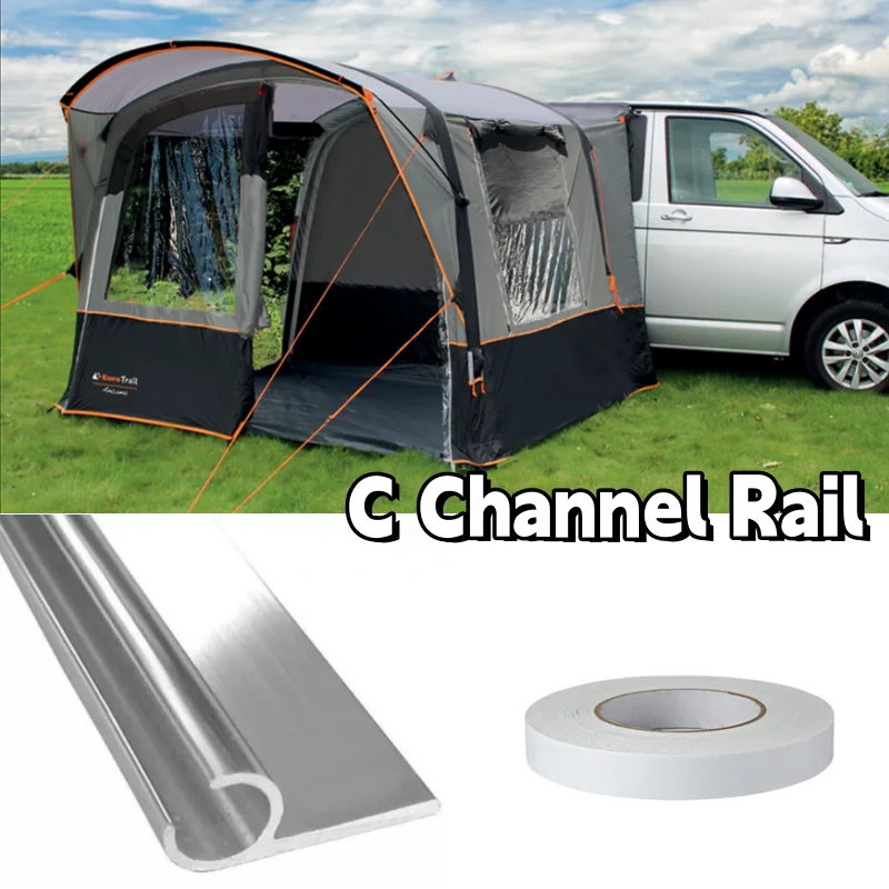 

Caravan Awning Rail C Channel 8x0.5m Strip With D/S Tape 400 Cm Aluminium Awning Rail For Campervan Motorhome Caravan