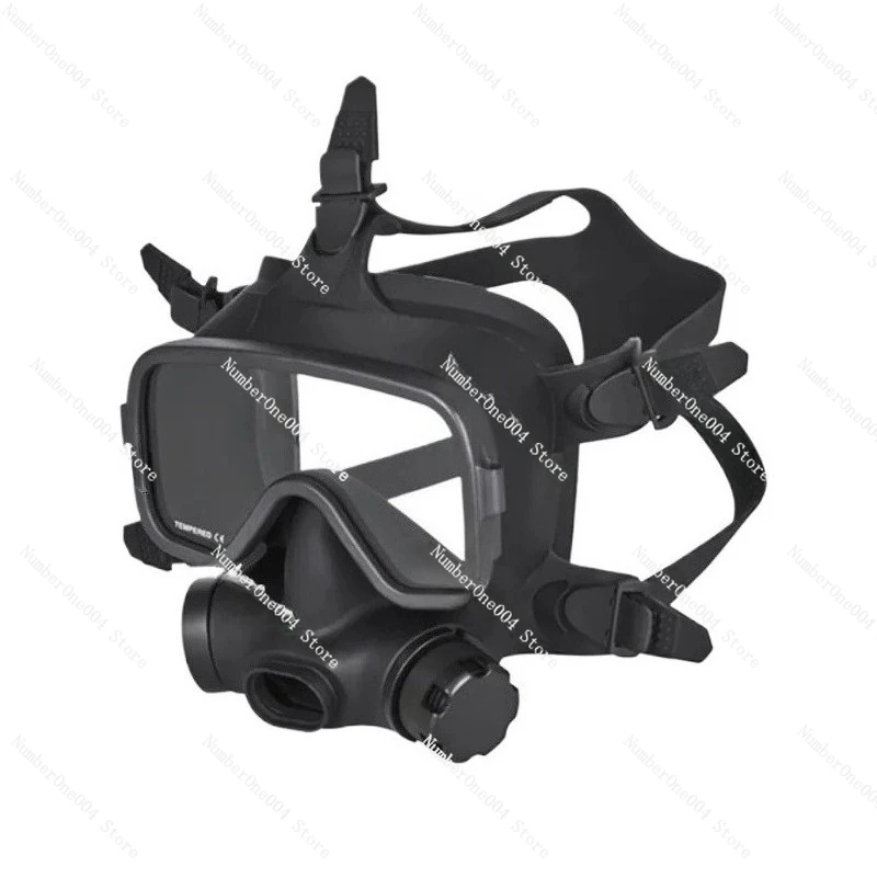 diving full mask, deep diving full mirror all black professional diving equipment