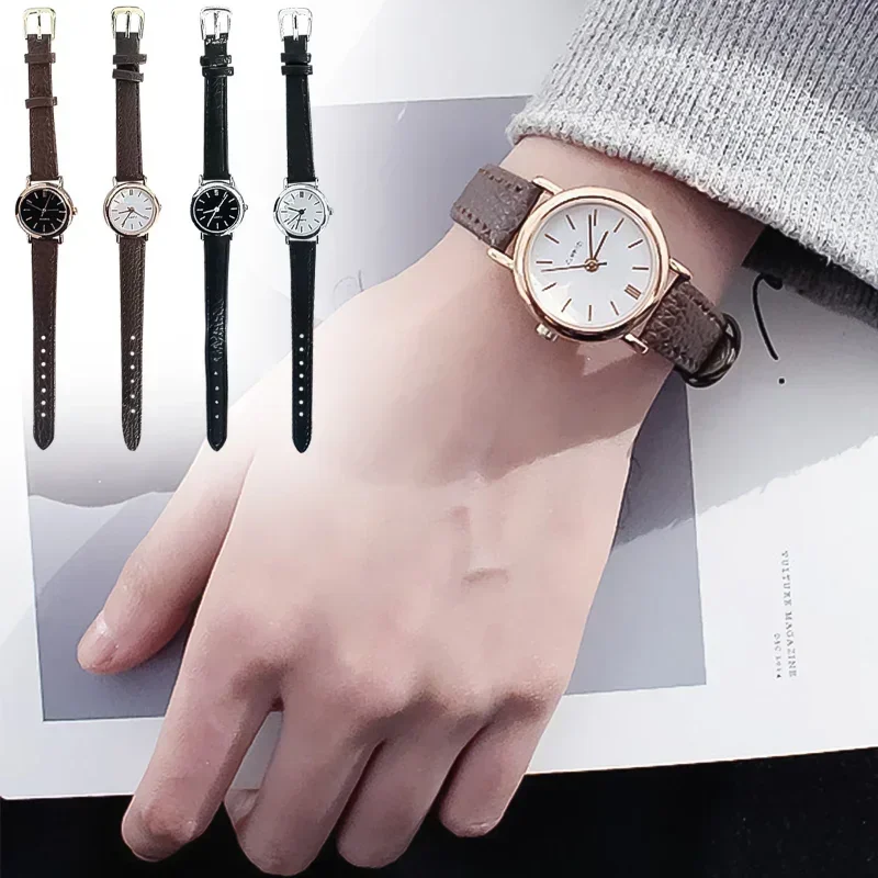 2024 Simple Women's Watches Small Round Girl's Belt Watches Ladies Quartz Wristwatches Watch Gift Reloj Para Mujer Women Watch