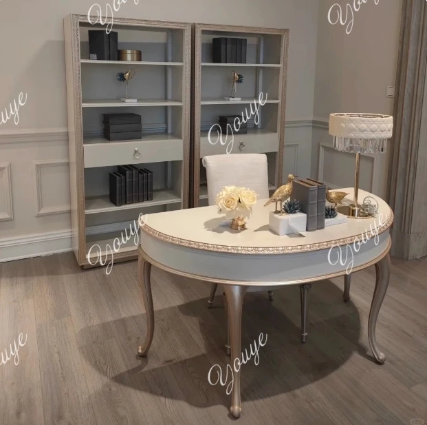 

American light luxury solid wood carving flower dresser French simple desk makeup table simple villa