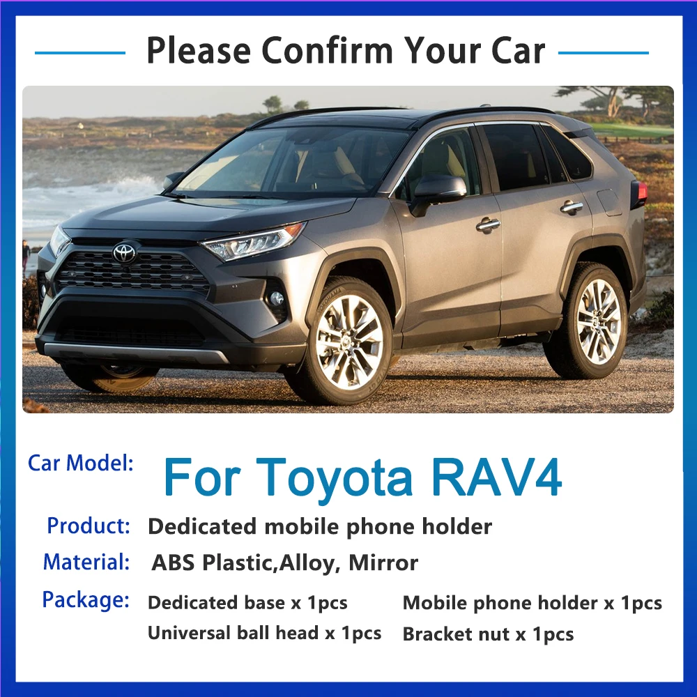 Car Mobile Phone Holder for Toyota RAV4 XA50 Accessories 2022 2019~2023 Telephone Bracket Rotatable Support for IPhone Samsung