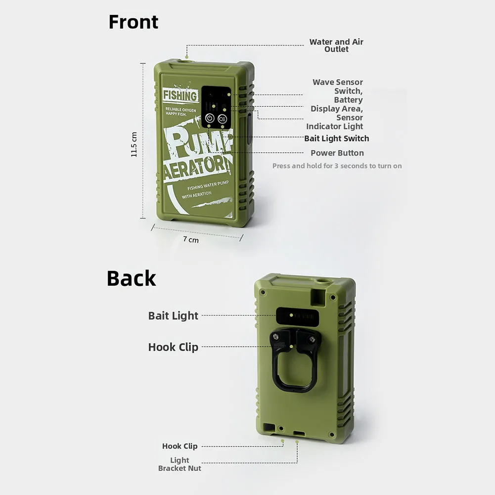 

Portable LED Light Automatic Water Pump Hands-free Operation Combined Stone And Mesh Filter Water Pumping And Oxygenation Device