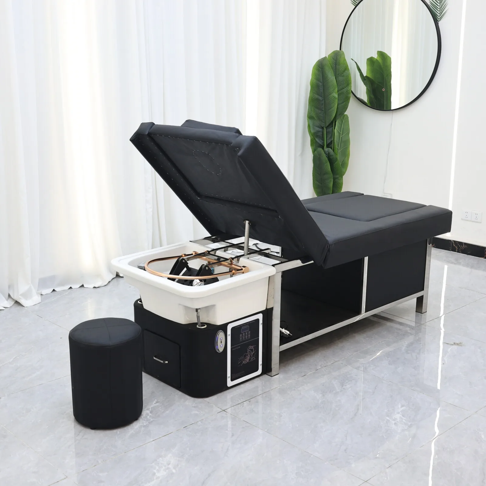 

Hair Treatment Shampoo Bed Electric Lift Water Circulation Fumigation Beauty Salon Foot Therapy Bed Health Center Foot Bath Foot
