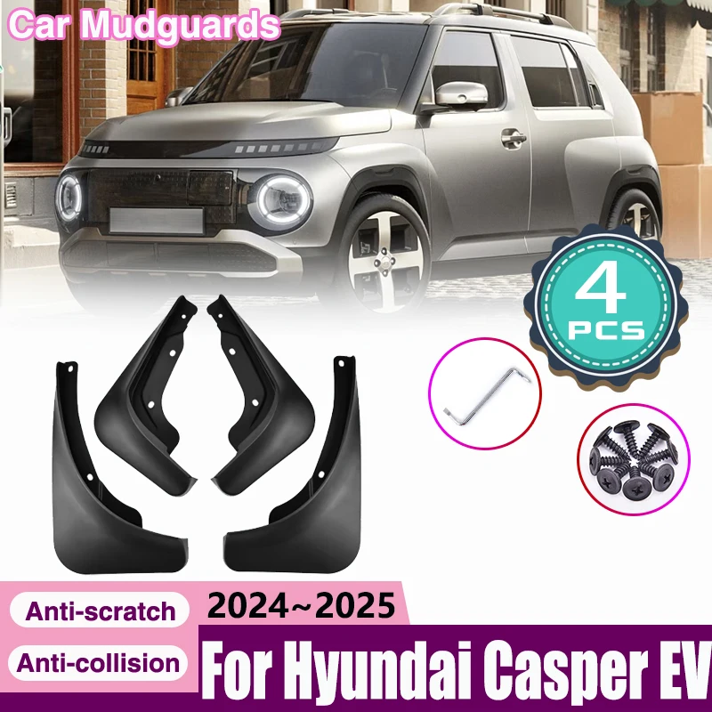 

Автомобильные брызговики для Hyundai Casper EV 2024 2025 Inster Передние задние брызговики для колес Fender Protect Mudflaps Accessories