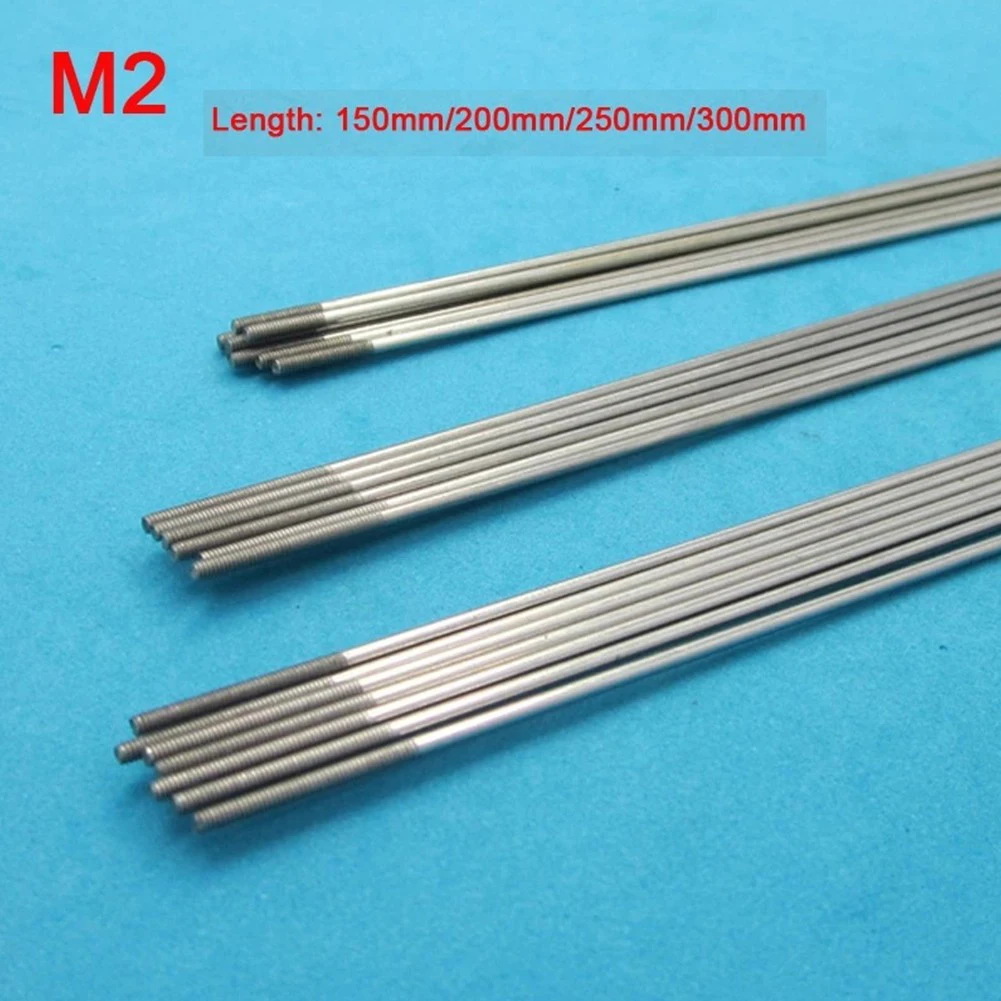 5PCS Tie Rod Linkage Servo Push Rod M2 150 200 250 300mm  Link Stainless Steel Connecting Rod For RC Airplane Helicopter