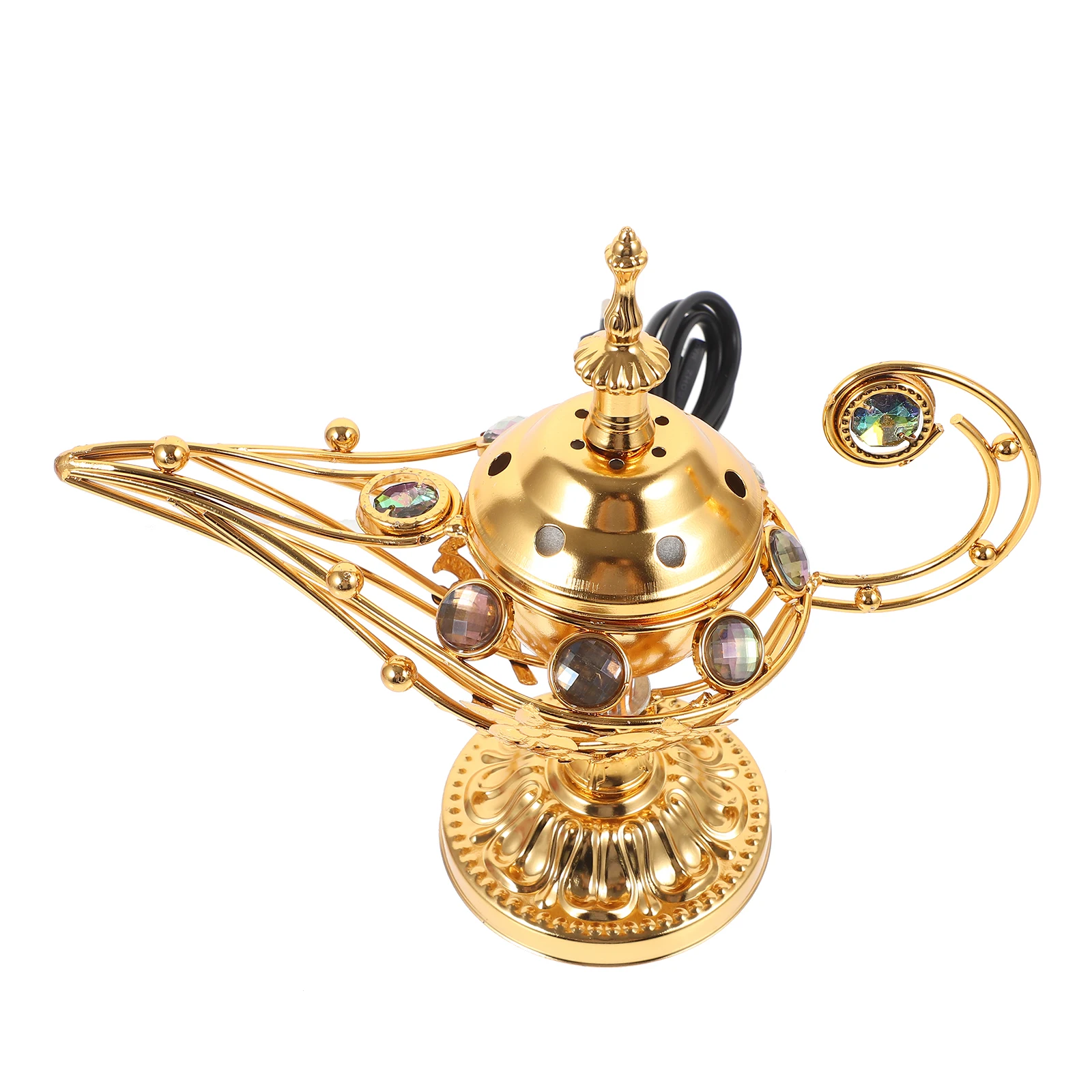 

Portable Electric Incense Burner Retro Metal Aroma Censer Reusable Plug-In Home Decor Centerpiece Stove For