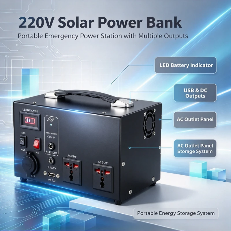 220V All-in-One Solar Power System Home Outdoor Photovoltaic Lithium Battery Generator