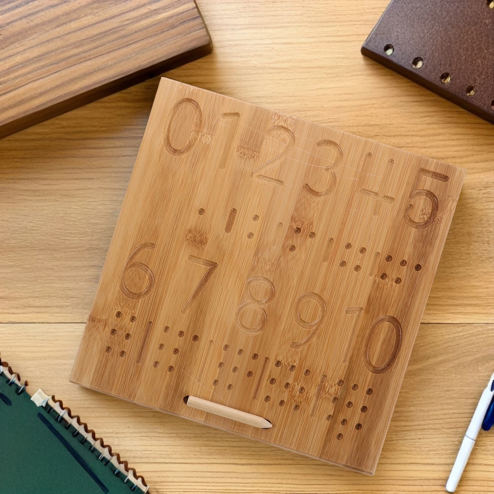 

Kids Writing Board Double-Sided Bamboo Tracing Pad For Number Recognition Reusable Practice Tool Fine Motor Skills Development