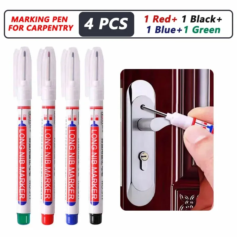 1-5pcs 20mm Deep Hole Long Nib Head Markers For Metal Perforating Pen Waterproof Bathroom Woodworking Decoration Multi-Purpose//