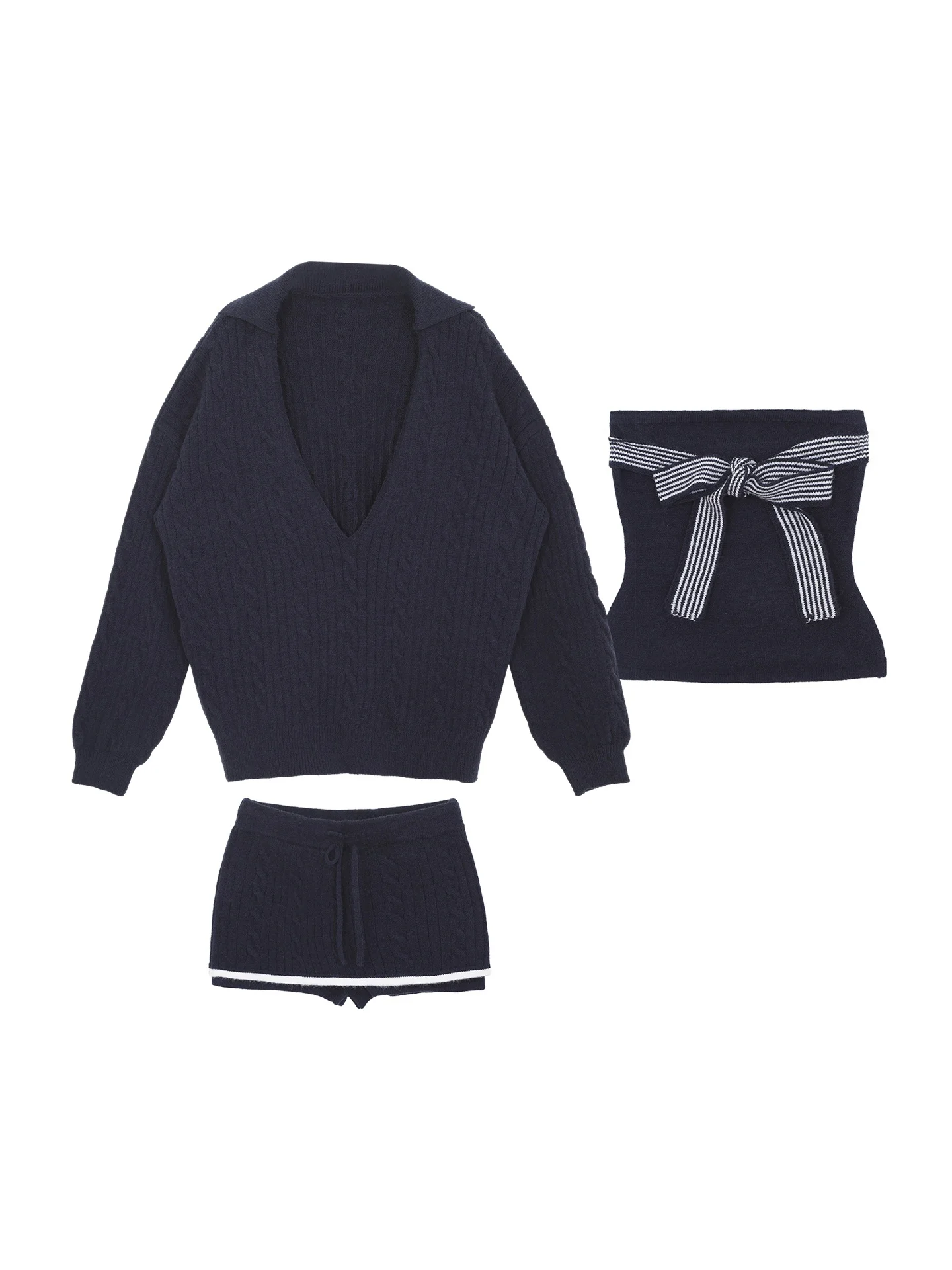 كارديجان نسائي أحمر محبوك مفتوح من الأمام، بتصميم كوري أنيق للخريف المبكر، سترة فضفاضة بأكمام طويلة #2