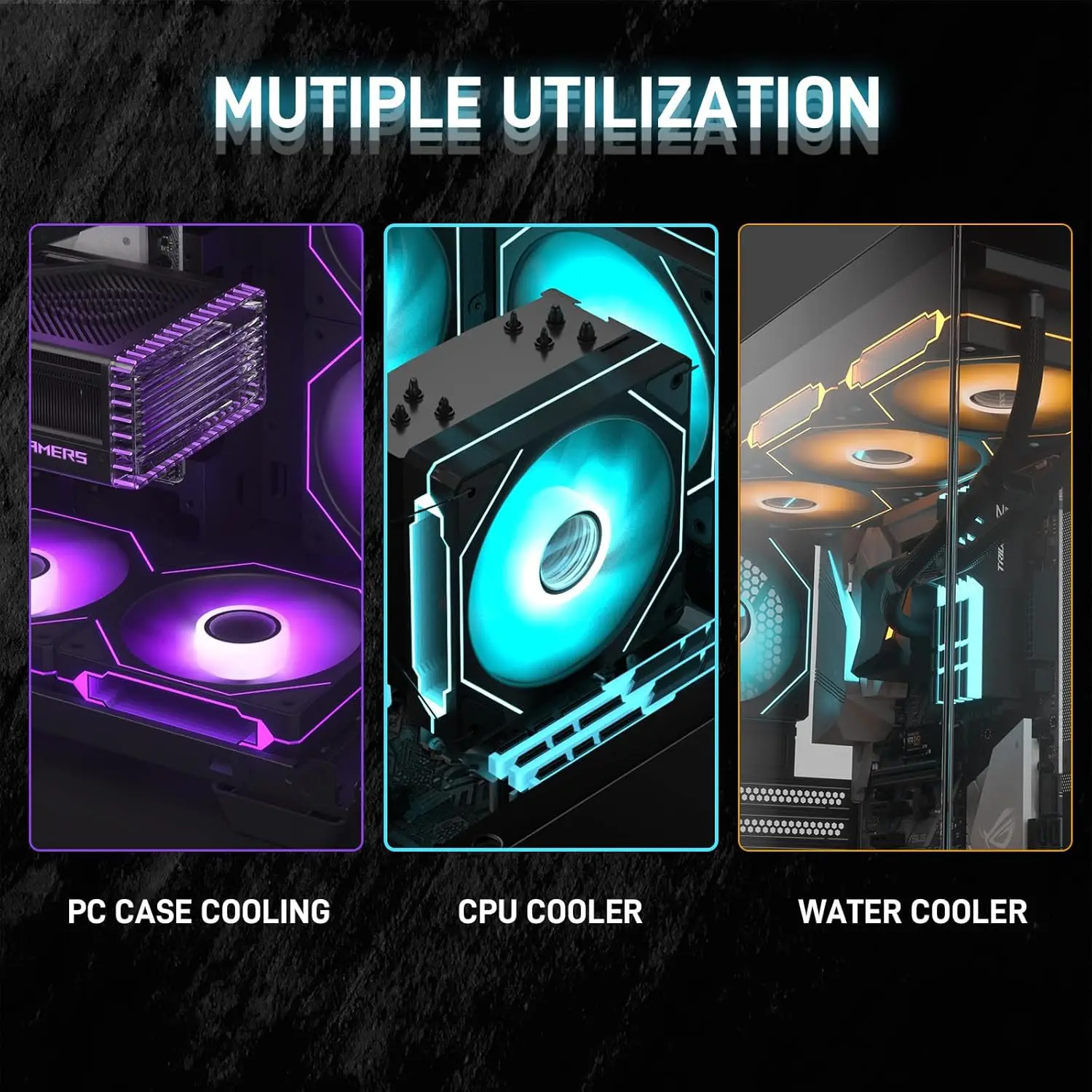 LDPCSJ PRISM 4 PRO コンピュータシャーシファン 12 センチメートル ARGB 4 ピン PWM 静音冷却ファン 12V 大風量 45.2CFM/600-1500RPM