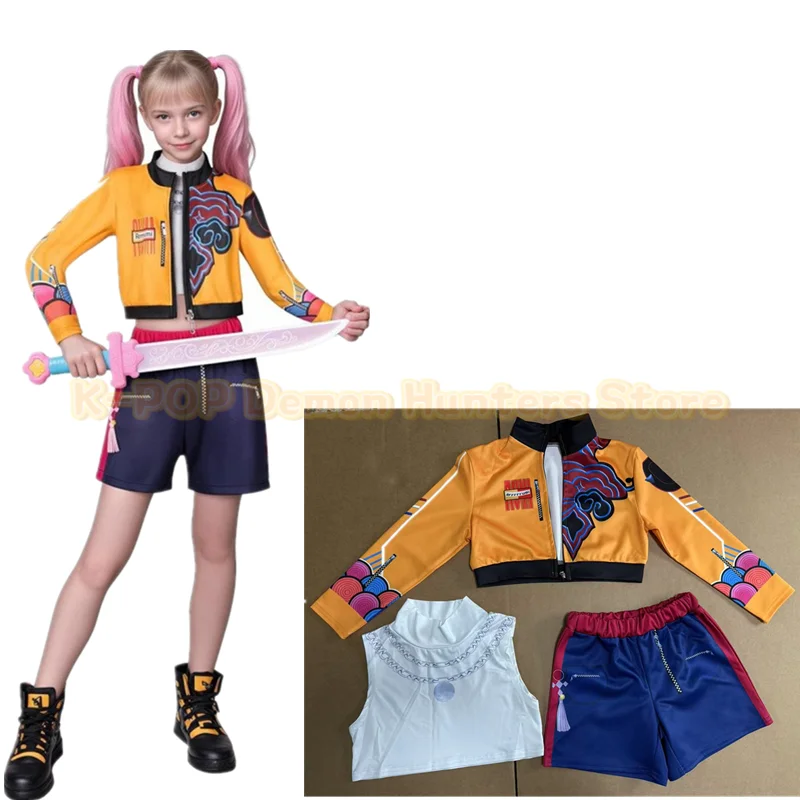 Nuevos estilos, gran oferta, disfraz de Anime Kpop Demon Hunter, disfraz de Rumi Zoey Mira, Cosplay para niñas, ropa para el escenario para niños