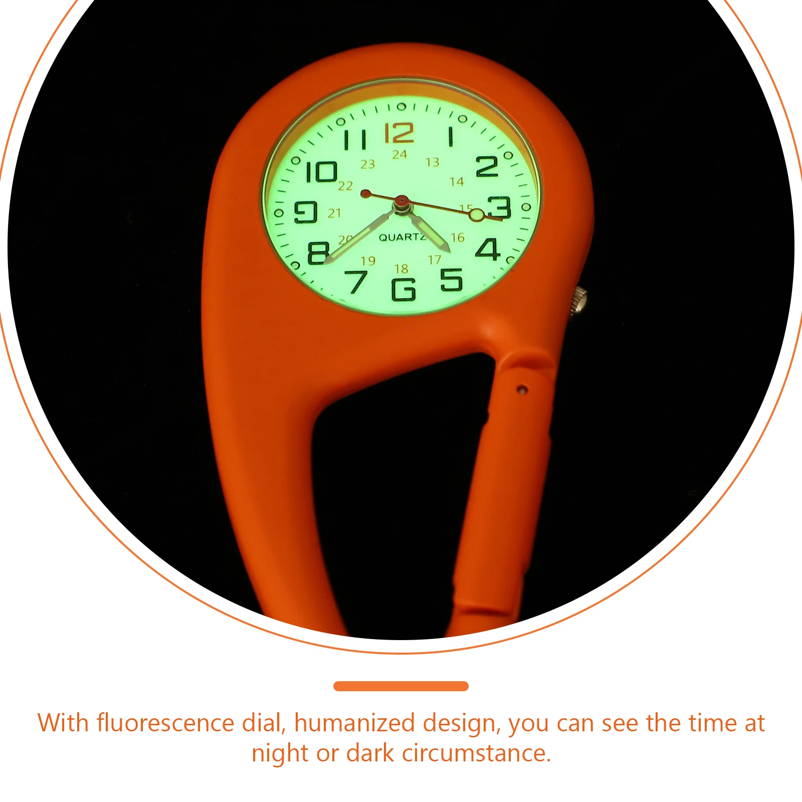 

2 Pcs Quartz Carabiner Watch Fob Fluorescent Portable Clip on Buckle Climbing Alloy Conical