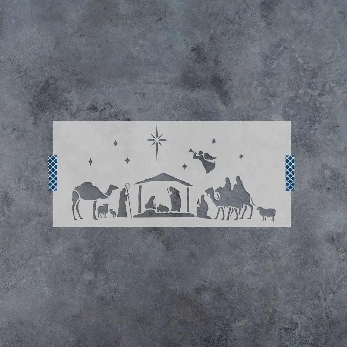 Reusable Plastic Nativity of Jesus Stencil Christmas Holiday Drawing Template Mold