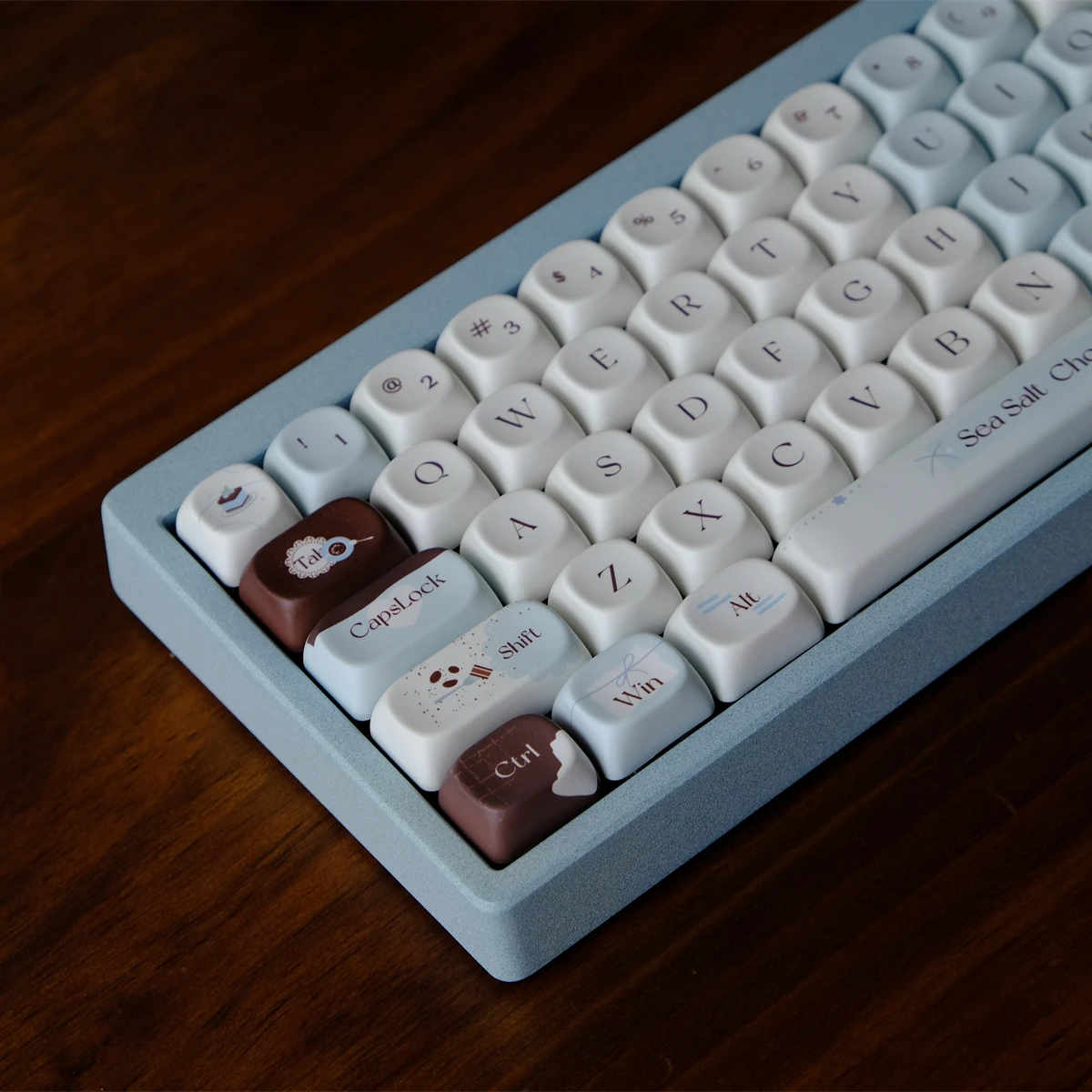 

Sea Salt Chocolate Theme Keycaps Set PBT XOA Profile Custom Original Handmade Keycaps for Mechanical Keyboard Accessories Gift