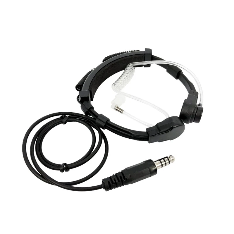 Throat Mic,Retractable Heavy-Duty Throat Control Microphone Headset Plug ( PTT Is Not Included)