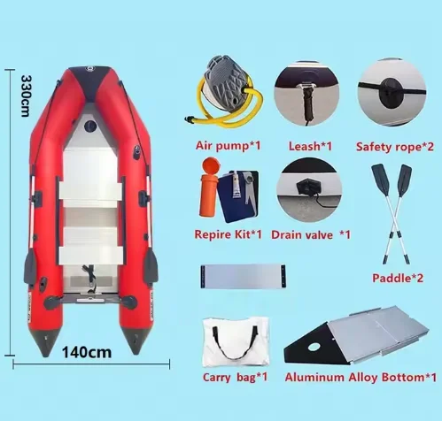 6 أشخاص الألومنيوم الطابق قارب الاعتداء قابل للنفخ 10.8ft PVC Transom سرعة كاياك للإنقاذ في حالات الطوارئ الغوص