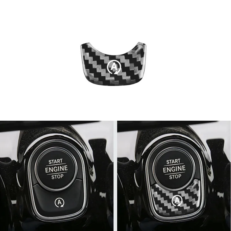 1 قطعة لمرسيدس بنز الفئة A و B-Class 2020 اكسسوارات السيارات محرك بدء إيقاف زر غطاء الكسوة ، اكسسوارات السيارات الداخلية #2
