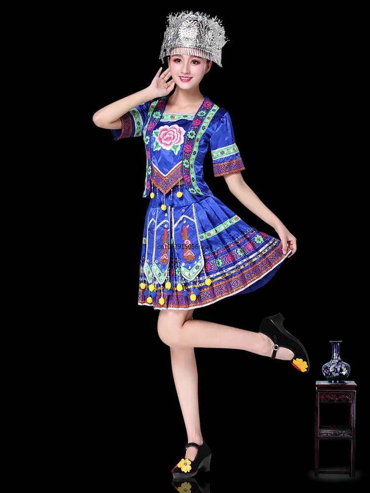 Vestido de baile tradicional chino para mujer, traje de Baile Folclórico tibetano, Miao Hmong