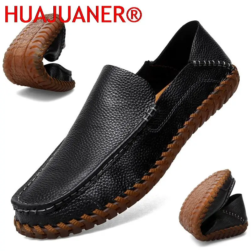 

HUAJUANER Shoe Outdoor Classic Walking Loafers Wedding Driving Club Moccasins Men Shoes Formal Casual Leather Slip on Mens Shoes