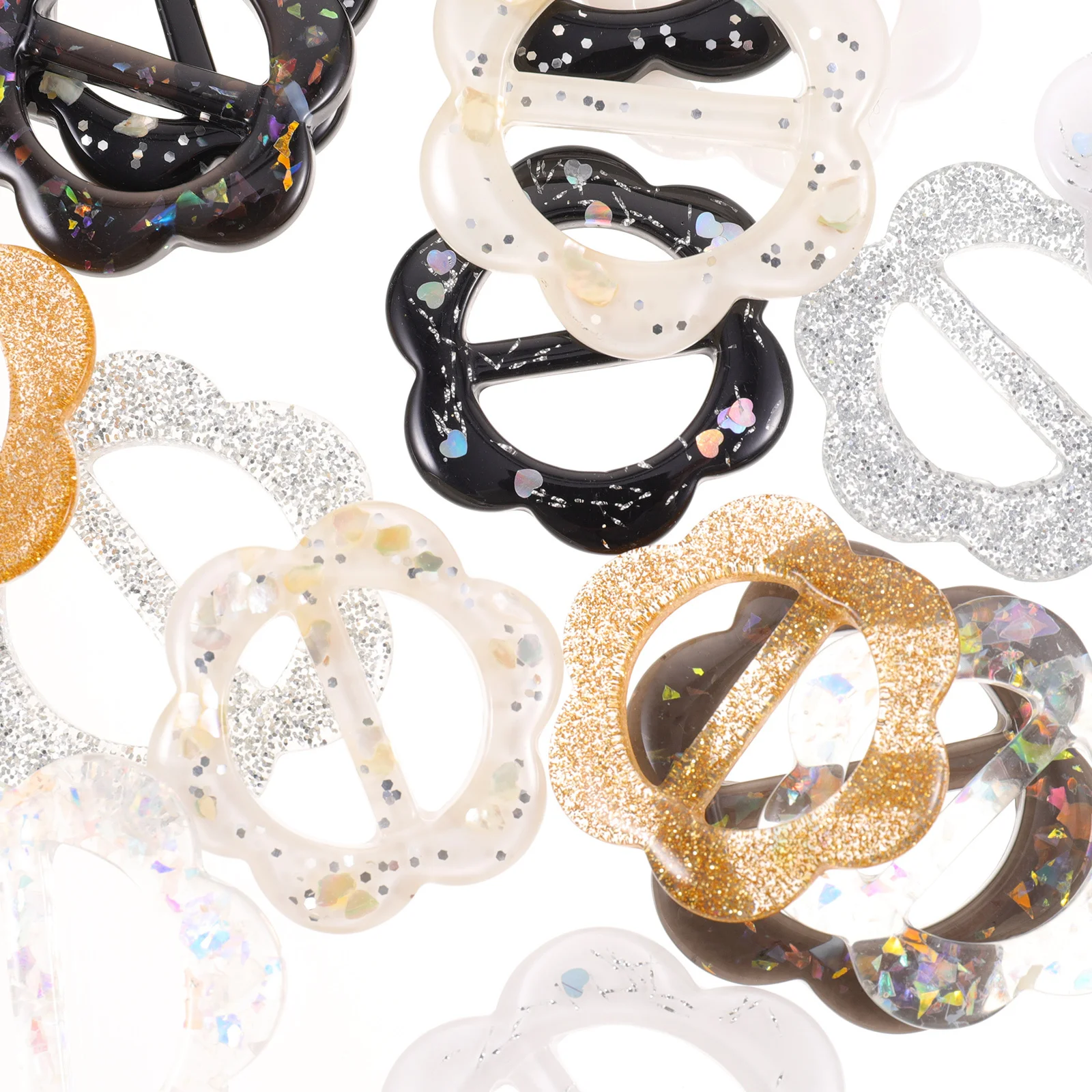 

20Pcs Resin Scarf Buckle Rings Waist Clips Shirt Tie Fastener Accessories Women Scarf Rings Elegant Clothing Buckles