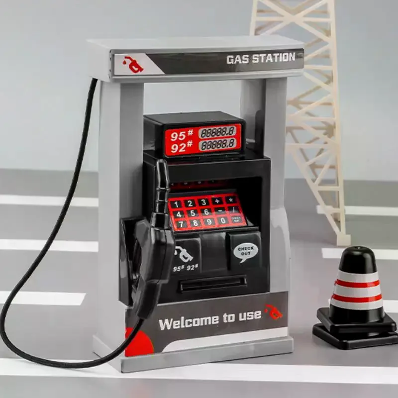 Giocattoli della stazione di servizio di simulazione fai-da-te 1 set di set da gioco modello in miniatura realistico con blocchi stradali giocattolo educativo interattivo