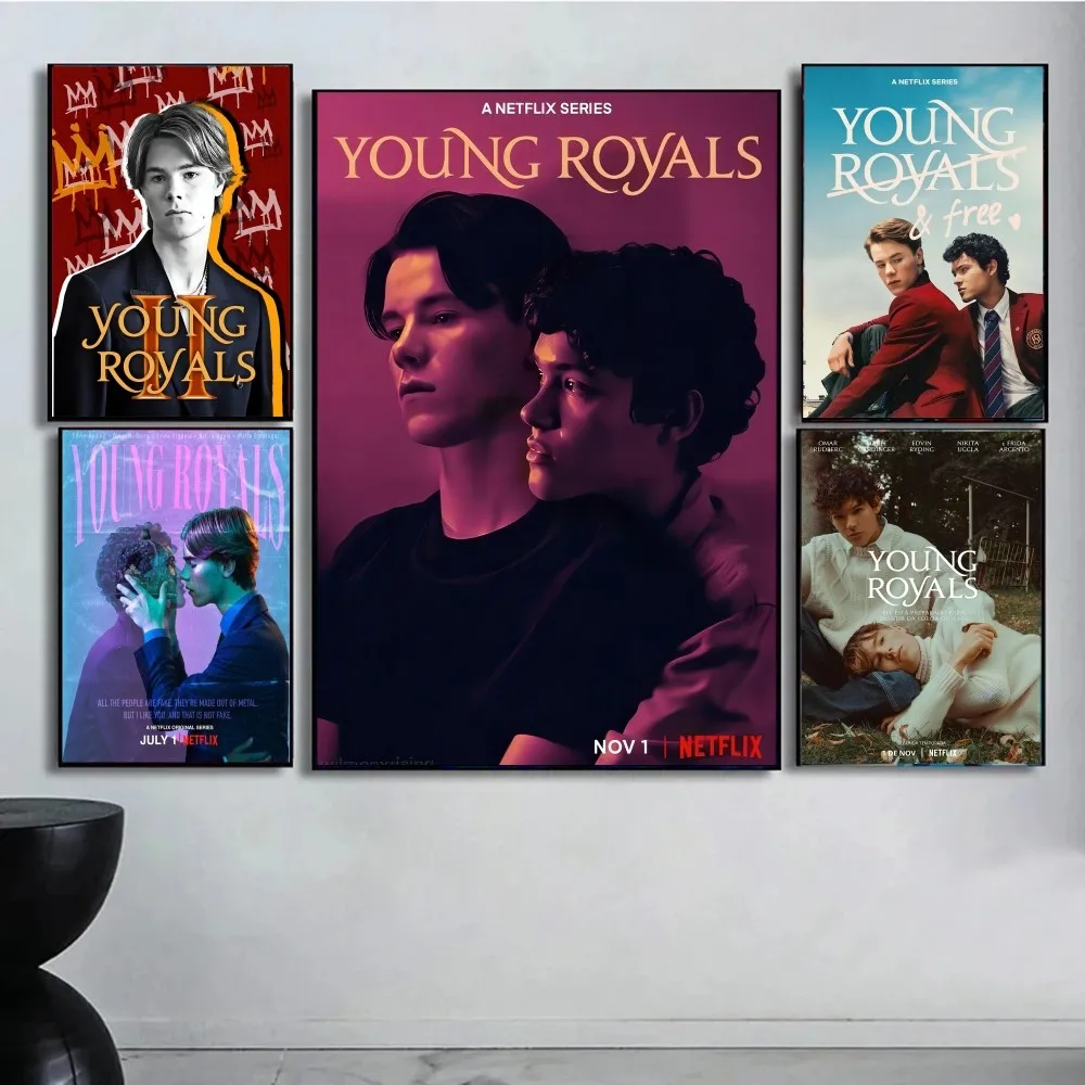 Young Royals TV Show Movie Sticky Posters Vintage Room Home Bar Cafe Decor Vintage Decorative Painting