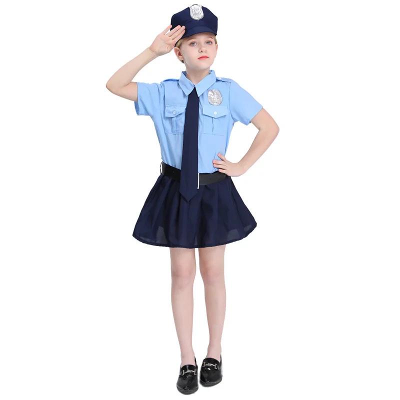 

2023 Festival Make Up Themed Party Cosplay Costumes Halloween Professional Policewoman Role Uniform Suit Birthday Gift Set