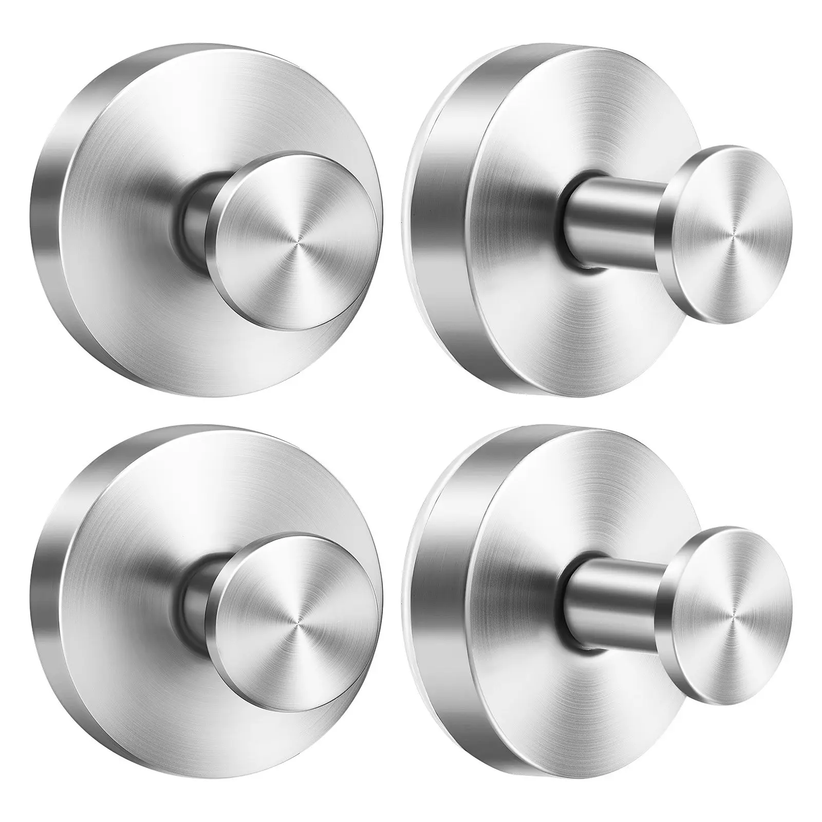 4Pcs Stainless Steel Suction Cup Hooks Heavy Duty No Drill Bathroom Towel Robe Shower Hooks Organizer for Glass and Tile view 6