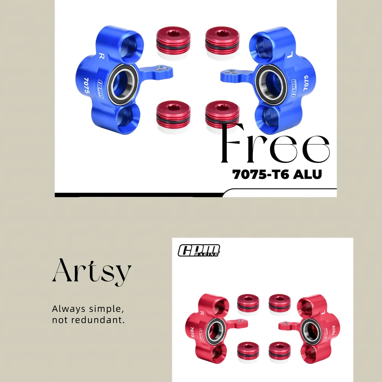 

GPM ARRMA 1/8 Kraton 6S Outcast Alloy Front Steering Block with Larger Bearings for RC Cars