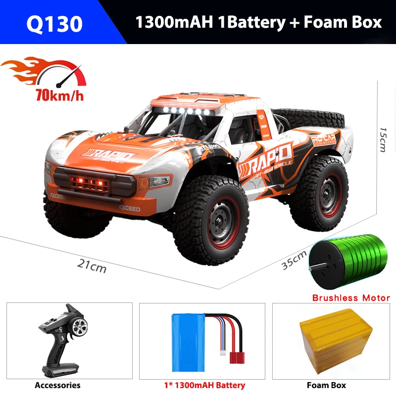 1/14 Q130 RC Auto Woestijn 4WD Off-road Truck 2.4G Hoge Snelheid Auto Racing Drift Afstandsbediening voertuig Speelgoed Voor Jongens Kinderen