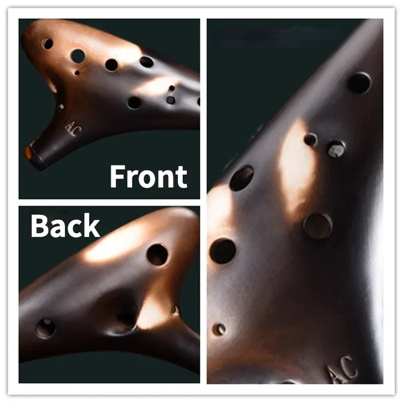 Ceramic Ocarina12 Hole Ocarina Classic Straw Fire Alto C Tones Ceramic Ocarina Chinese Flute Tao Music Instrument Collectible