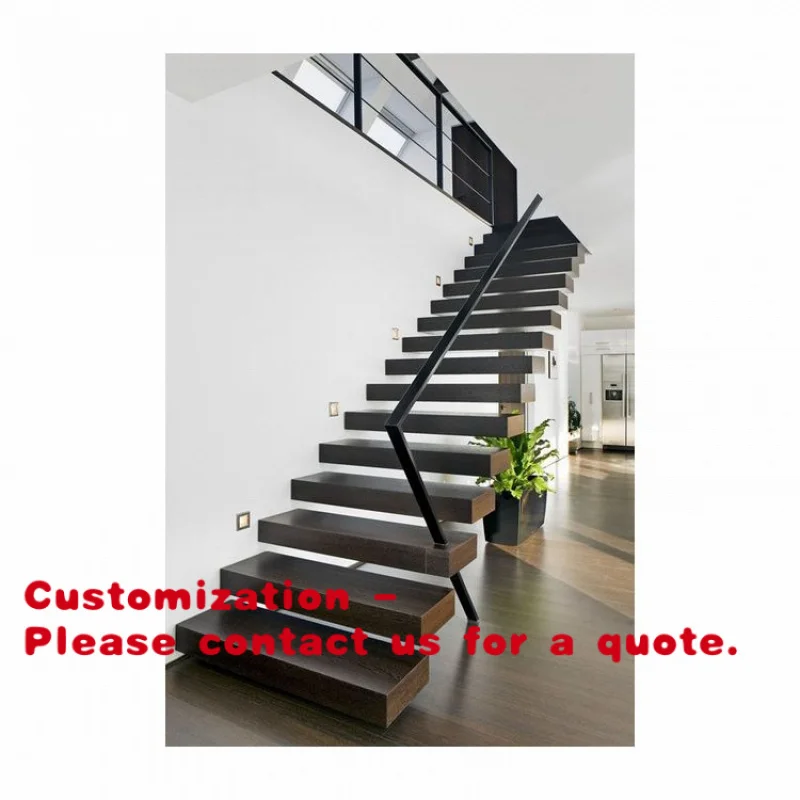 

Customize.Simple Design Staircase Ladder Steel Srtinger with Wood Tread Stairs