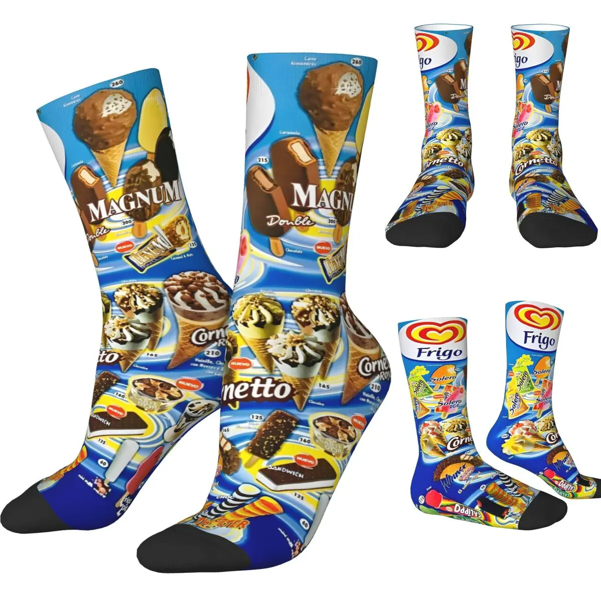 

Ice-Cream Print Stockings Men's Socks Warm Soft Funny Socks Winter Outdoor Anti Sweat Graphic Socks Gift