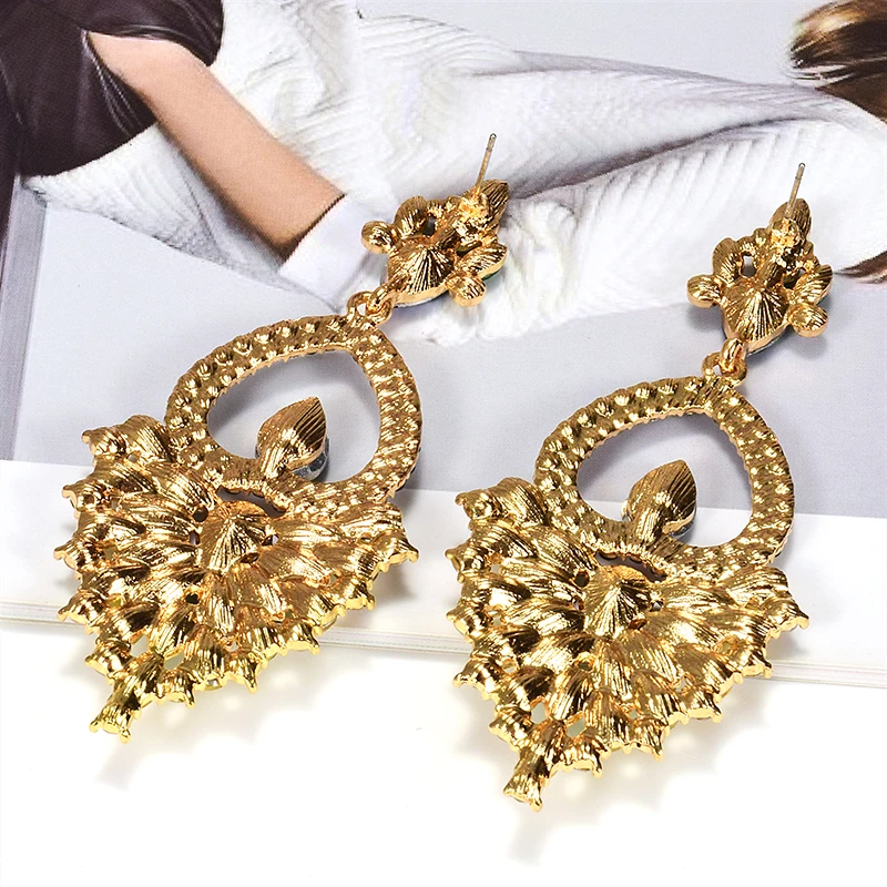 New Design Colorful Glass Crystal Metal Drop Earrings High-Quality Classic Hot Jewelry Accessories For Women Wholesale