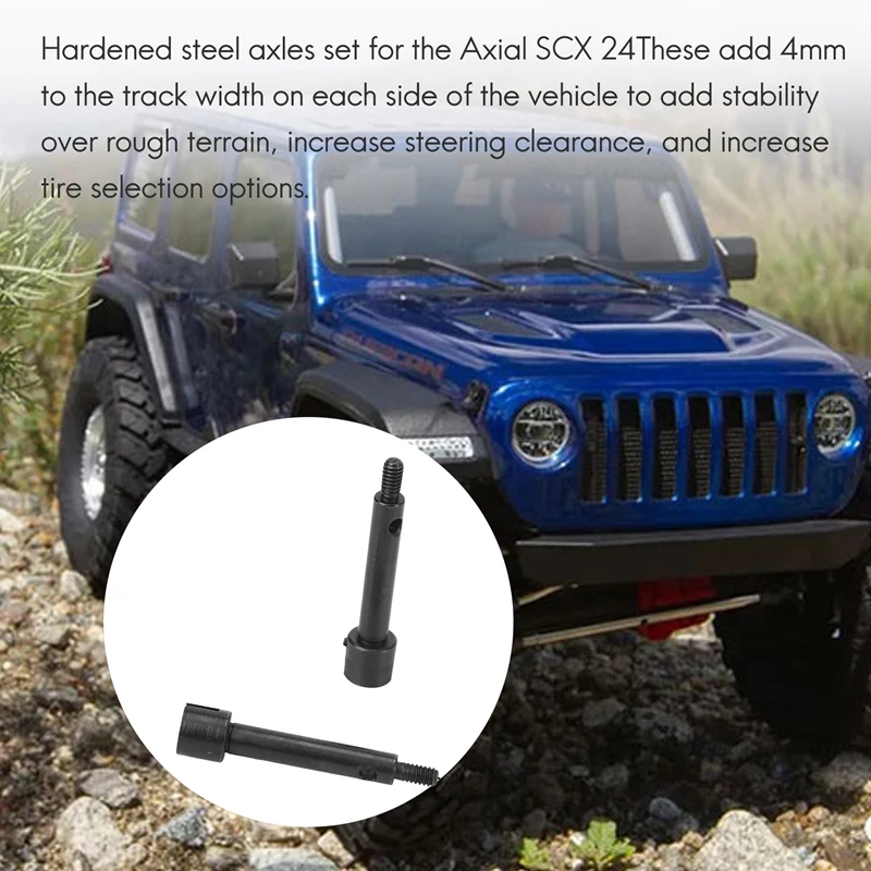 BNVN-4Mm Widen Steel Drive Stub Axles CVD Joint Drive Shaft Upgrade Parts For 1/24 RC Crawler Axial SCX24 90081 Accessories