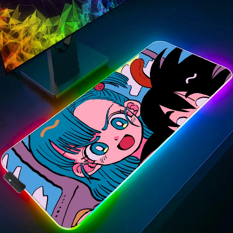 

RGB LED Anime Mousepad Gamer D-dragon B-ball Gaming Mouse Pad Desk Mat Playmat Computer and Office Cabinet Keyboard Pad