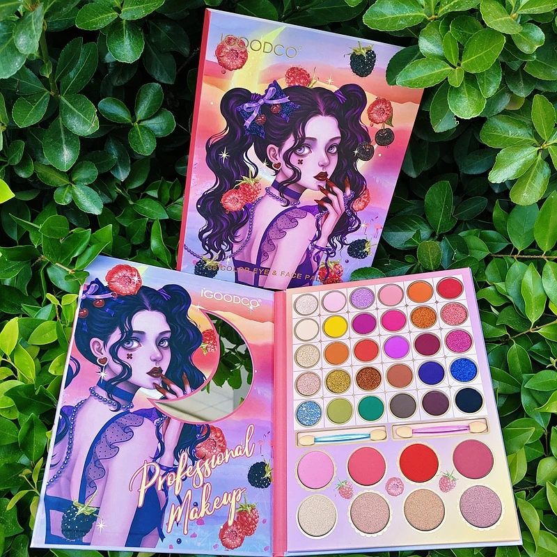 Goth Girl-paleta de sombras de ojos mate, 38 colores, espejo, palitos, purpurina, colorete, pigmento, paleta de maquillaje para la cara